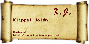 Klippel Jolán névjegykártya